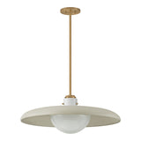 Bain Extra Large Pendant 28", Off-White and Patina Brass