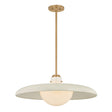 Bain Extra Large Pendant 28", Off-White and Patina Brass