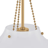 Balina Medium Pendant 14", Patina Brass and Milk Glass