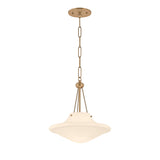 Balina Medium Pendant 14", Patina Brass and Milk Glass