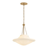 Balina Large Pendant 18", Patina Brass and Milk Glass