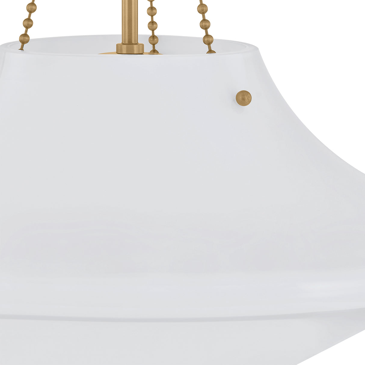 Balina Large Pendant 18", Patina Brass and Milk Glass