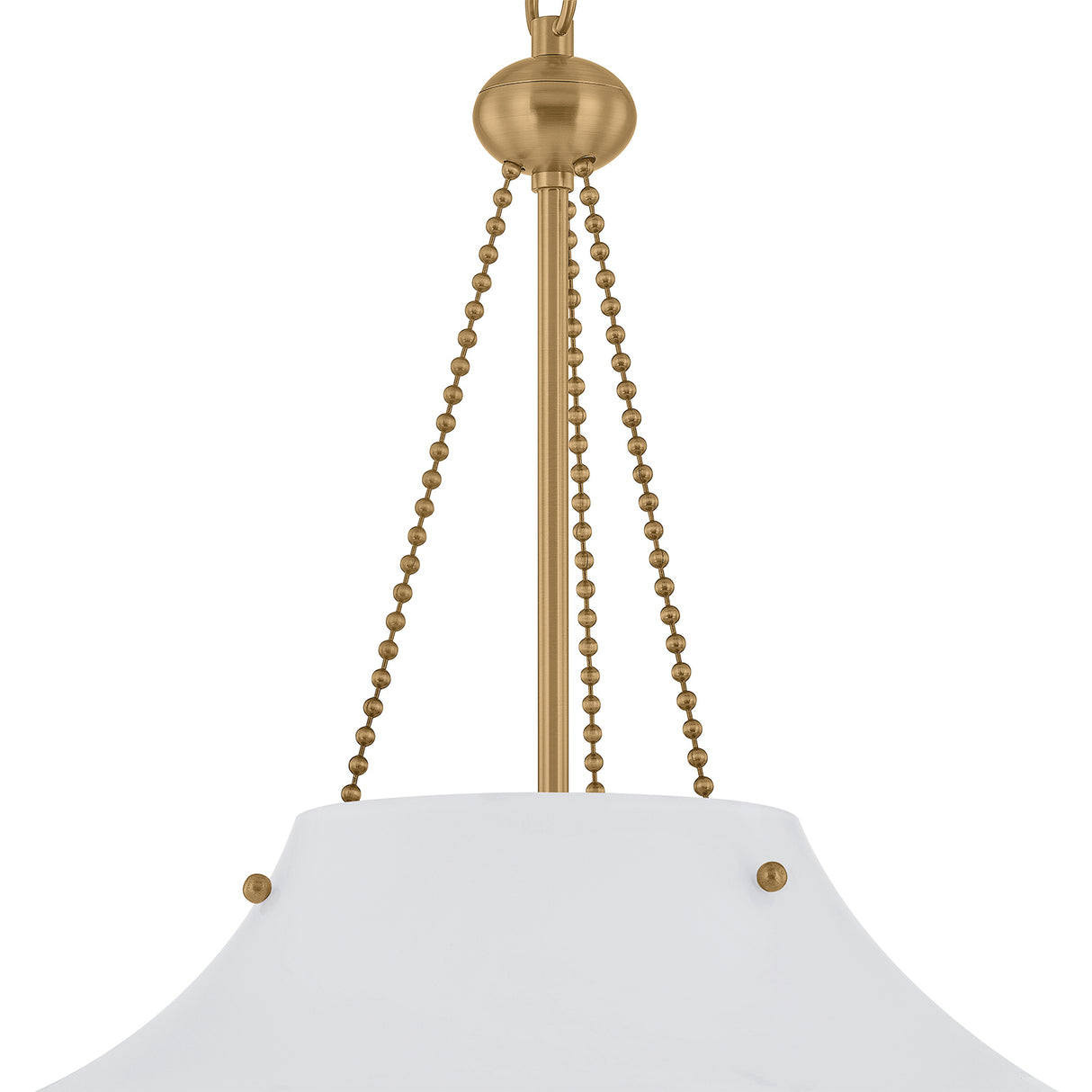 Balina Large Pendant 18", Patina Brass and Milk Glass