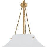 Balina Large Pendant 18", Patina Brass and Milk Glass