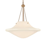 Balina Large Pendant 18", Patina Brass and Milk Glass
