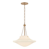 Balina Large Pendant 18", Patina Brass and Milk Glass