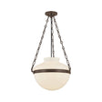 Capella Medium Pendant 16", Bronze and Milk Glass