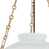 Capella Medium Pendant 16", Patina Brass and Milk Glass