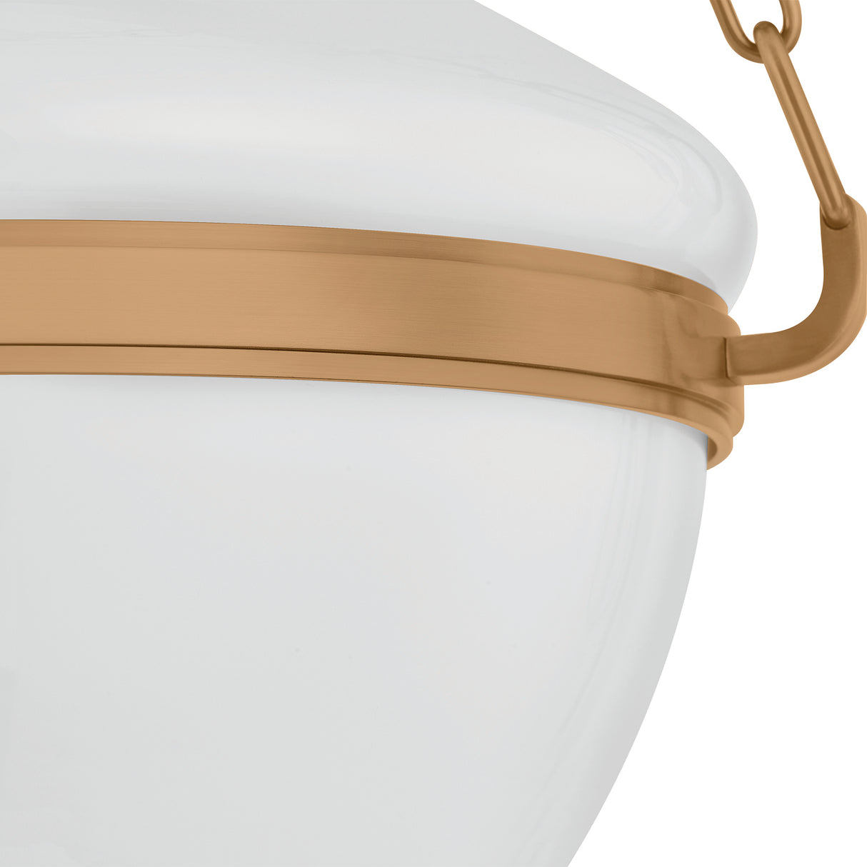 Capella Medium Pendant 16", Patina Brass and Milk Glass