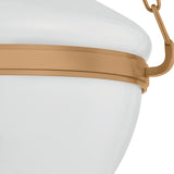 Capella Medium Pendant 16", Patina Brass and Milk Glass