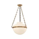 Capella Medium Pendant 16", Patina Brass and Milk Glass