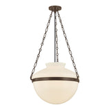 Capella Large Pendant 19", Bronze and Milk Glass