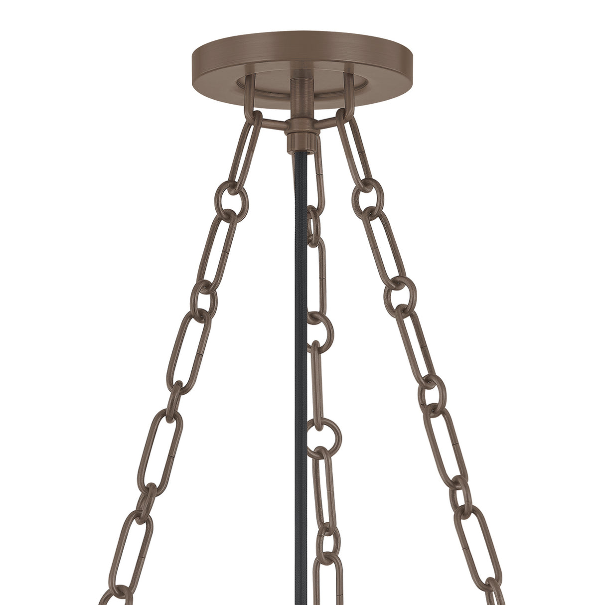 Capella Large Pendant 19", Bronze and Milk Glass