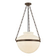 Capella Large Pendant 19", Bronze and Milk Glass