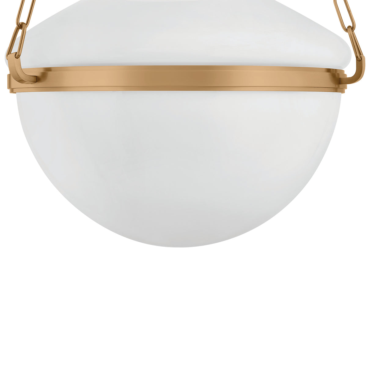 Capella Large Pendant 19", Patina Brass and Milk Glass