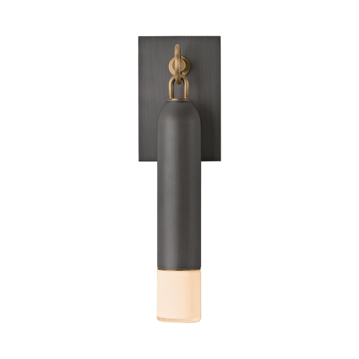 Langley Outdoor Wall Light, Medium 17" Graphite with Patina Brass Accents