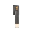 Langley Outdoor Wall Light, Medium 17" Graphite with Patina Brass Accents