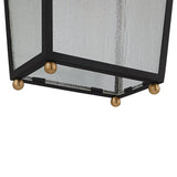 Baelor Outdoor Wall Light, Medium 16", Textured Black with Patina Brass Accents
