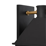 Baelor Outdoor Wall Light, Medium 16", Textured Black with Patina Brass Accents