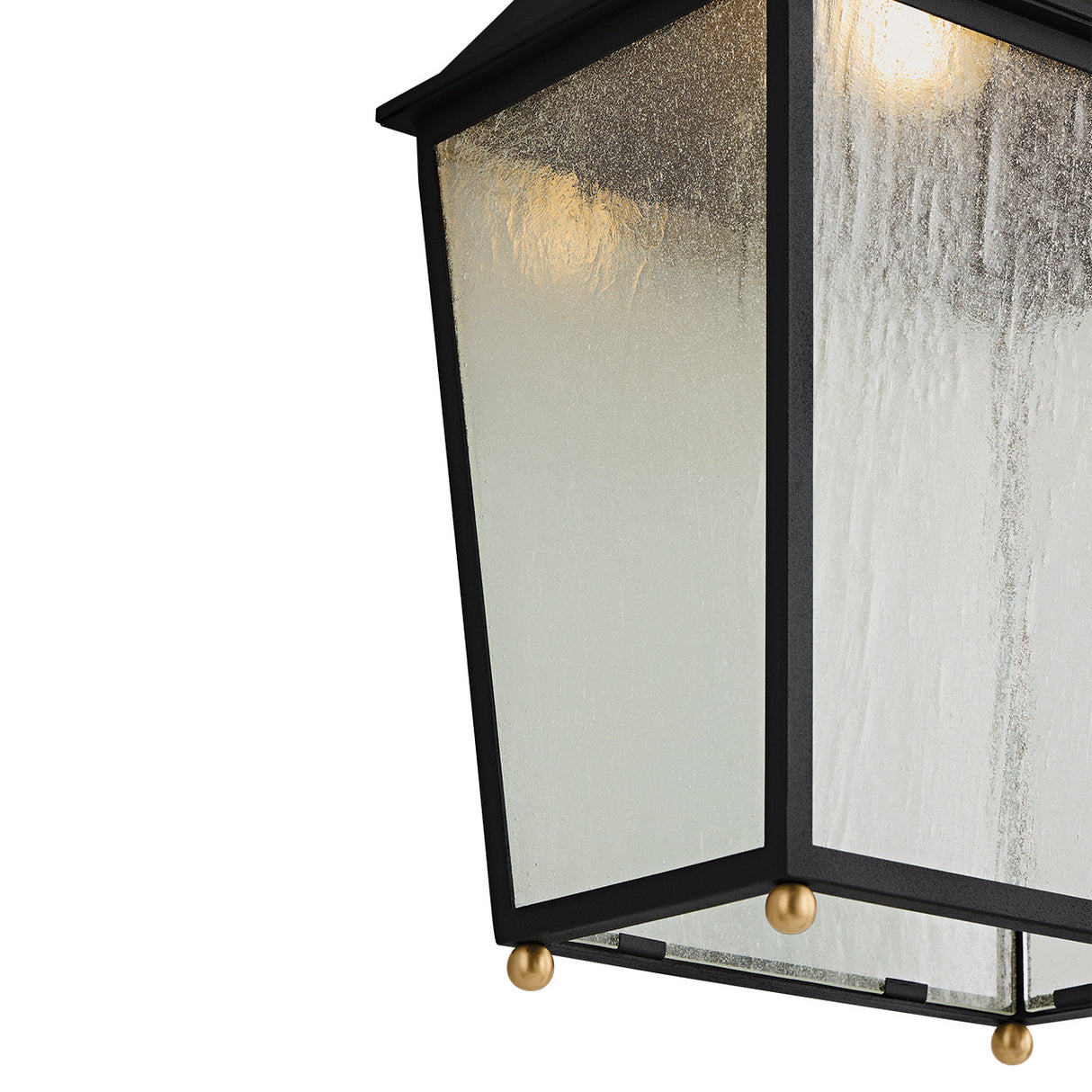 Baelor Outdoor Wall Light, Large 20", Textured Black with Patina Brass Accents