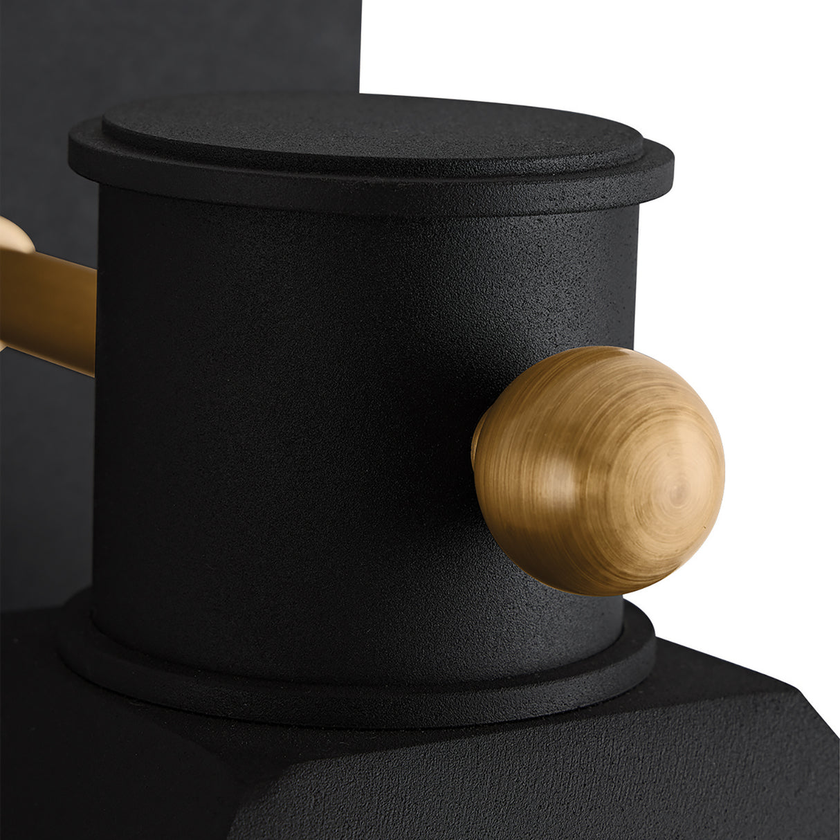 Baelor Outdoor Wall Light, Large 20", Textured Black with Patina Brass Accents