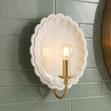 Gladys Wall Sconce 11", Ivory Ceramic and Aged Brass