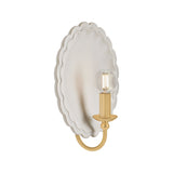 Gladys Wall Sconce 11", Ivory Ceramic and Aged Brass