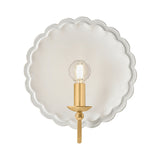 Gladys Wall Sconce 11", Ivory Ceramic and Aged Brass