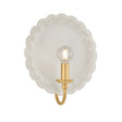 Gladys Wall Sconce 11", Ivory Ceramic and Aged Brass
