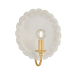 Gladys Wall Sconce 11", Ivory Ceramic and Aged Brass