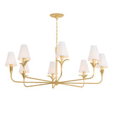 Junia 8 Light Chandelier 58", Textured Gold