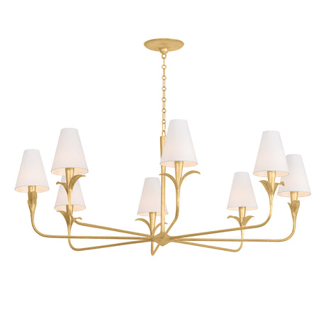 Junia 8 Light Chandelier 58", Textured Gold