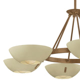 Clovis 6 Light Chandelier 40", Soft Sand and Patina Brass