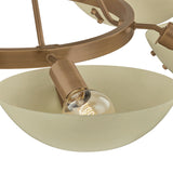 Clovis 6 Light Chandelier 40", Soft Sand and Patina Brass