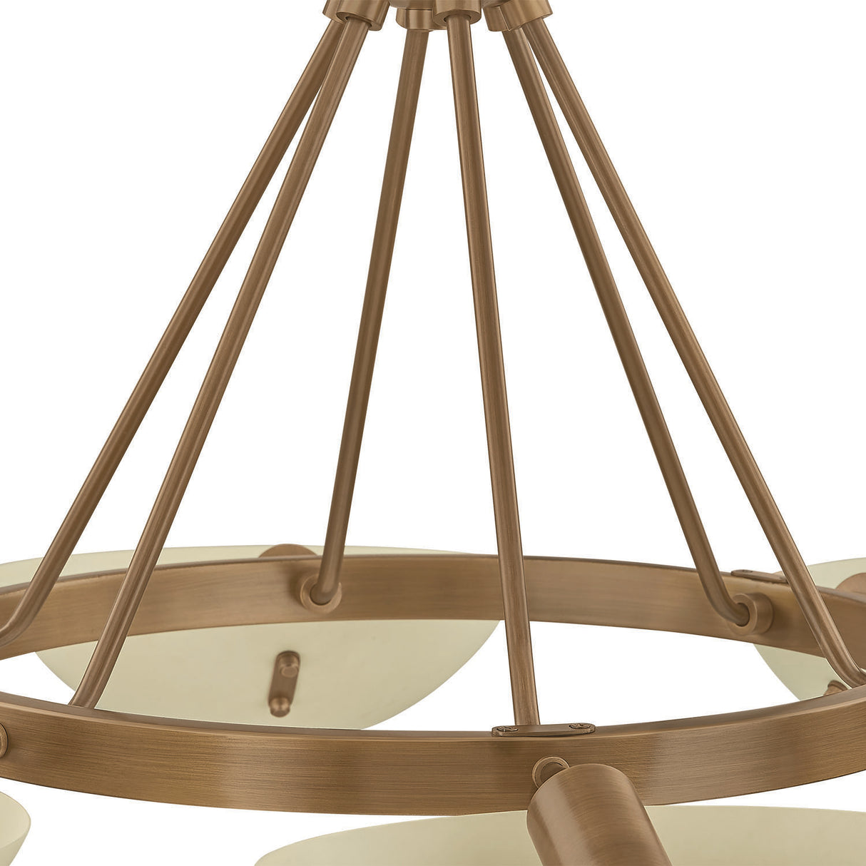 Clovis 6 Light Chandelier 40", Soft Sand and Patina Brass