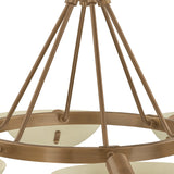 Clovis 6 Light Chandelier 40", Soft Sand and Patina Brass