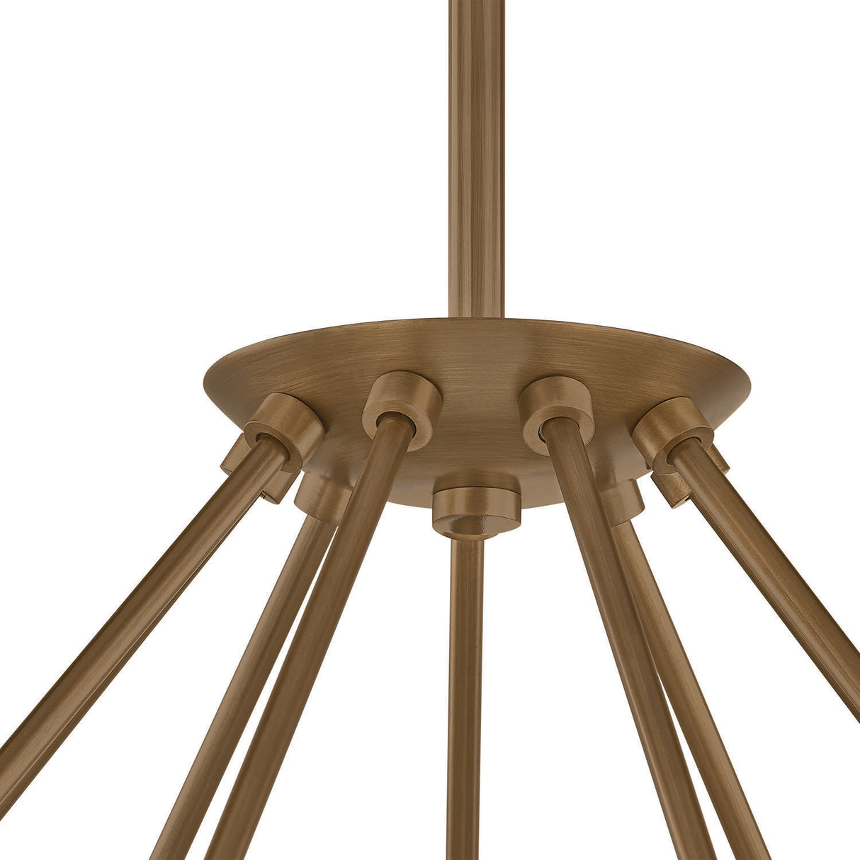 Clovis 9 Light Chandelier 55", Soft Sand and Patina Brass