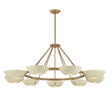 Clovis 9 Light Chandelier 55", Soft Sand and Patina Brass