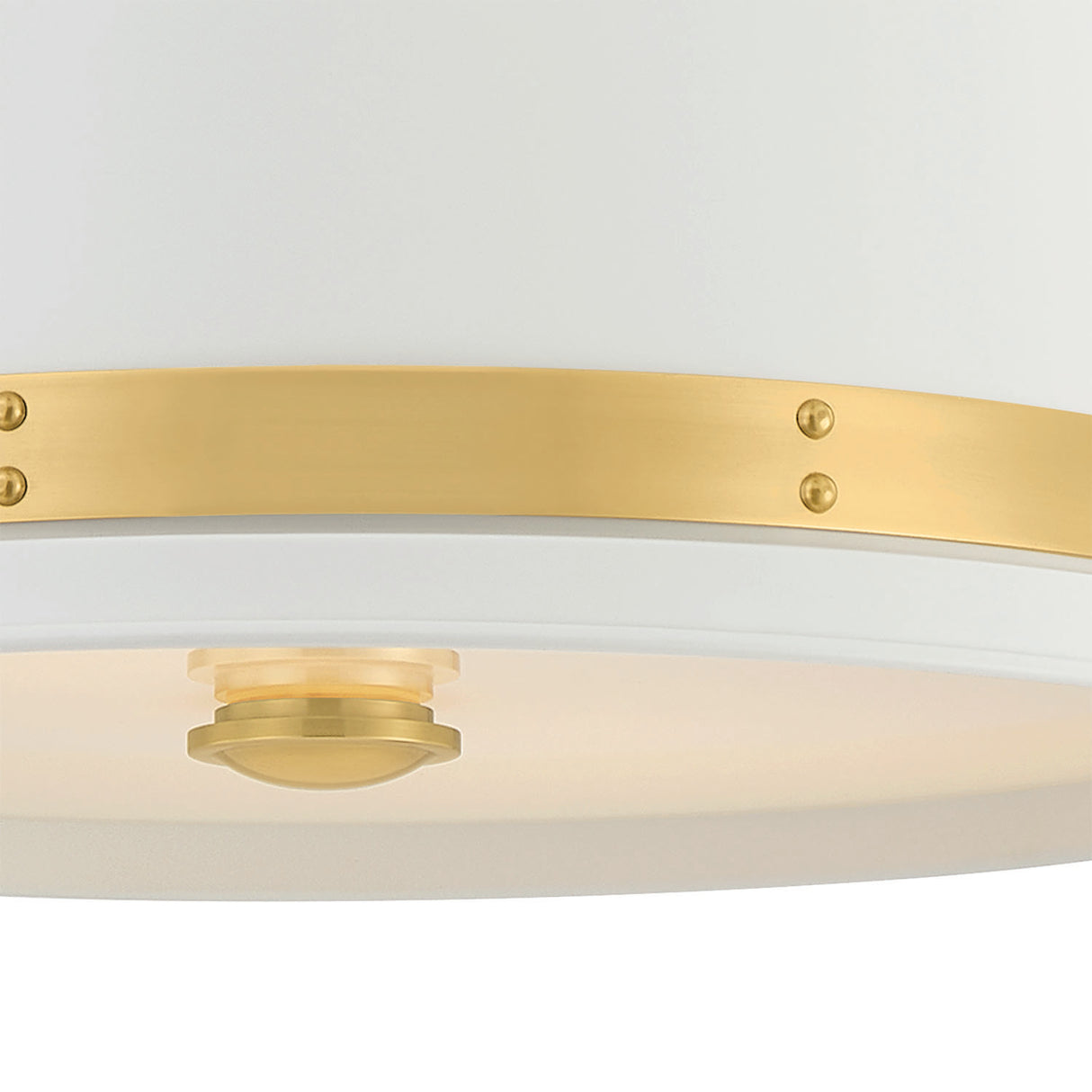 Patrice Medium Pendant 15", Matte White and Aged Brass