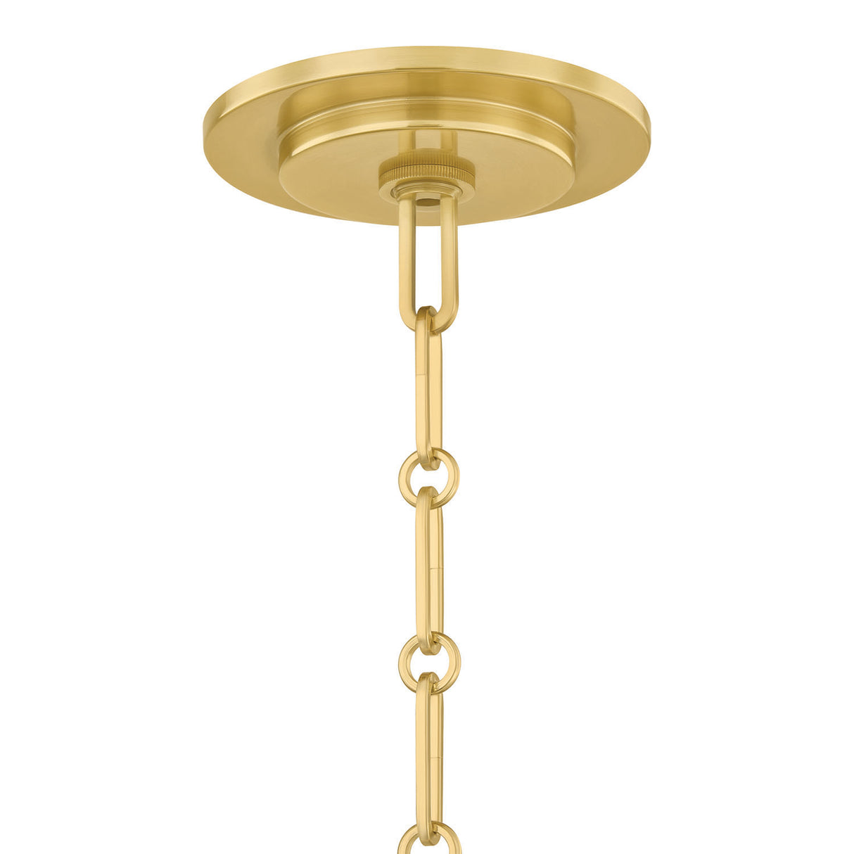 Patrice Medium Pendant 15", Matte White and Aged Brass
