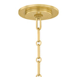 Patrice Medium Pendant 15", Matte White and Aged Brass