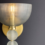 Amity Wall Sconce 12", Aged Brass and Textured Glass