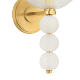 Amity Wall Sconce 12", Aged Brass and Textured Glass