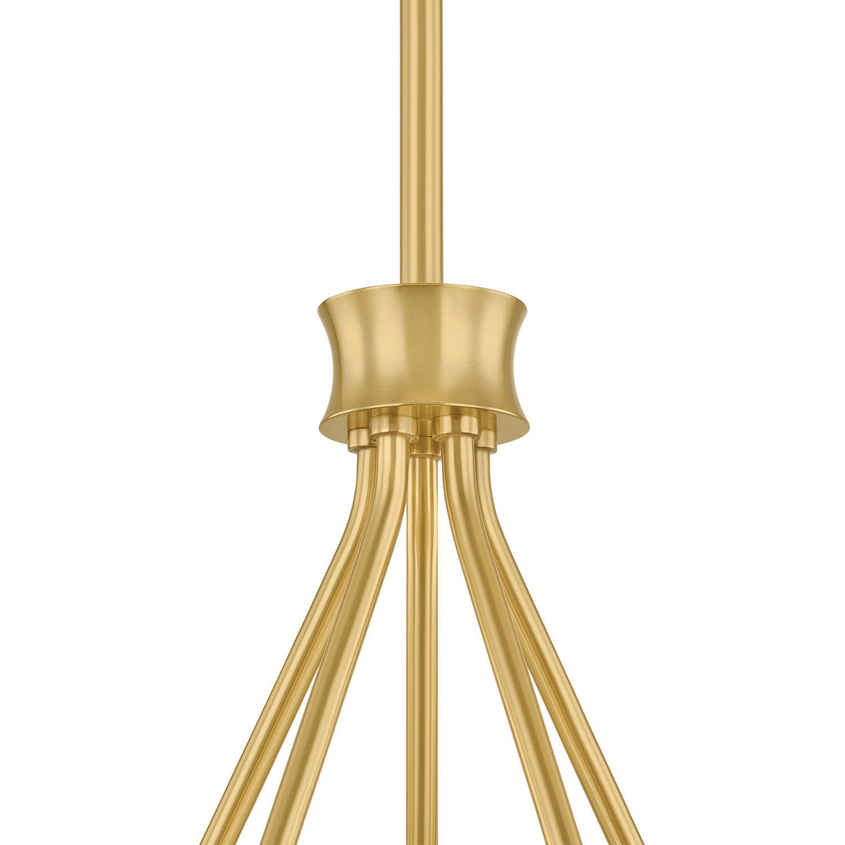 Goldie 5 Light Chandelier 34", Aged Brass and Buttermilk Glass