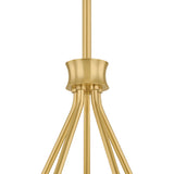 Goldie 5 Light Chandelier 34", Aged Brass and Buttermilk Glass