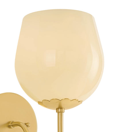 Goldie Wall Sconce 11", Aged Brass and Buttermilk Glass