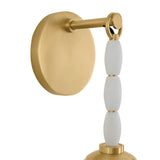 Helena Wall Sconce 15", Aged Brass and Cloud Glass with Alabaster Accents
