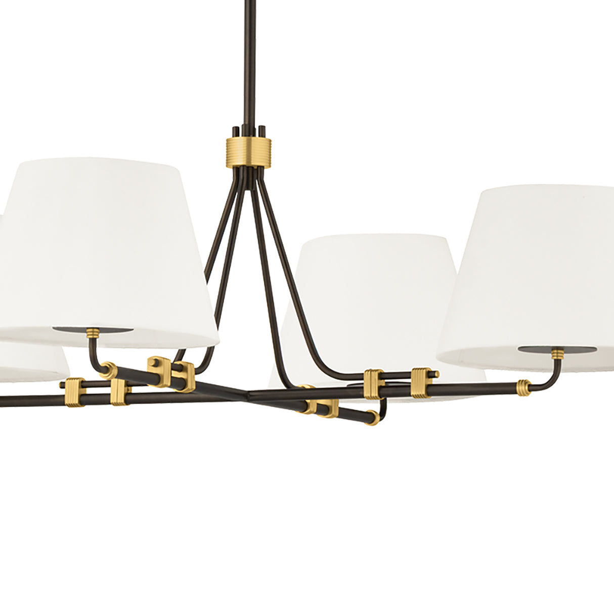 Eamon 4 Light Chandelier 46", Distressed Bronze and Aged Brass