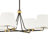 Eamon 4 Light Chandelier 46", Distressed Bronze and Aged Brass
