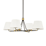 Eamon 4 Light Chandelier 46", Distressed Bronze and Aged Brass